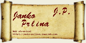 Janko Prlina vizit kartica